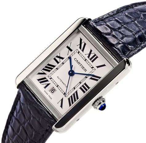 cartier tank watch men's large.